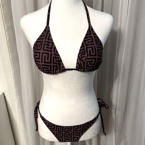 NWOT Geometric Patterned string Bikini Size S